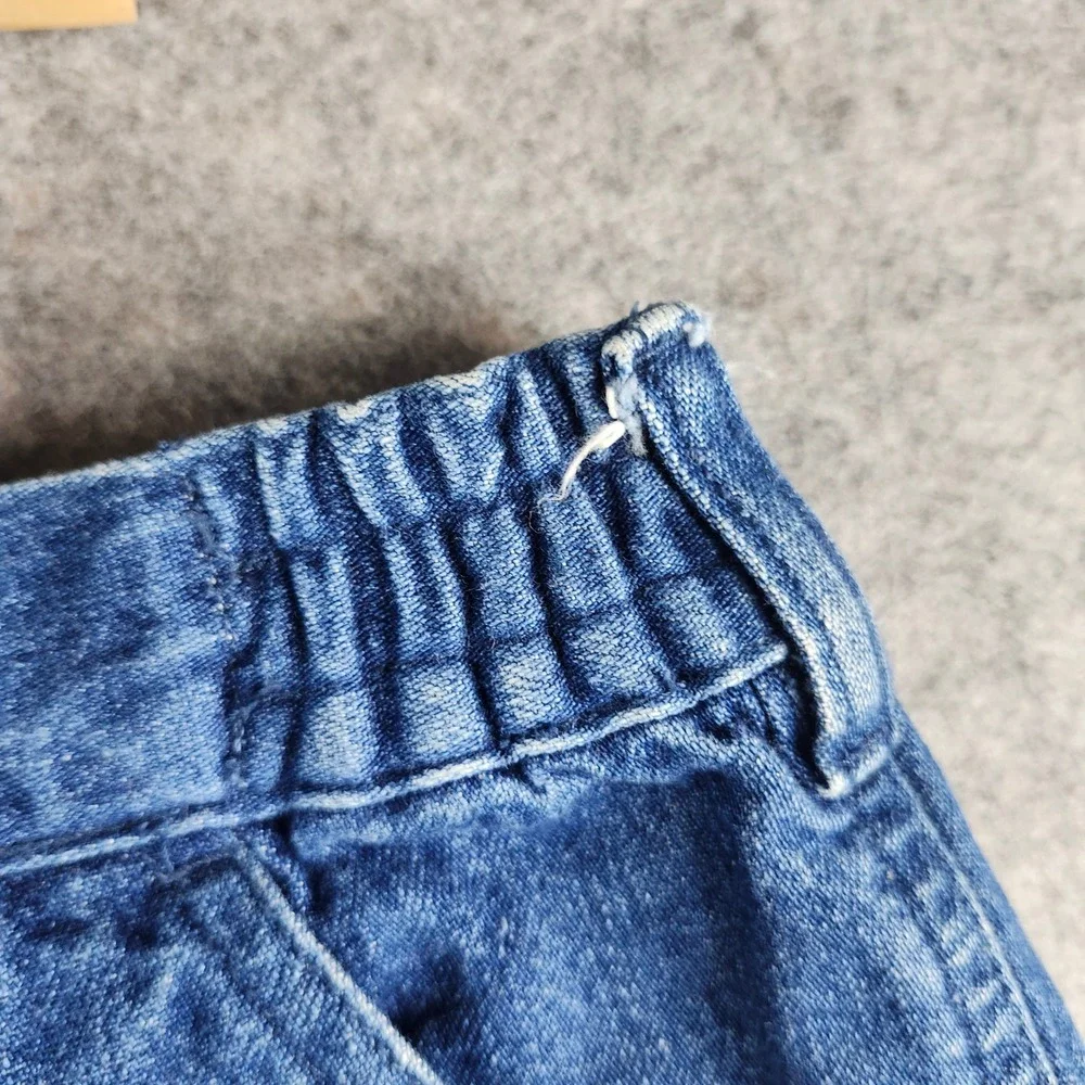 Cabela's Denim Utility Shorts Mens 40 Blue Carpenter Relaxed Elastic Waist ST130